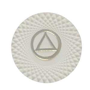 Medallion White Poker Chip w/Circle Triangle AA